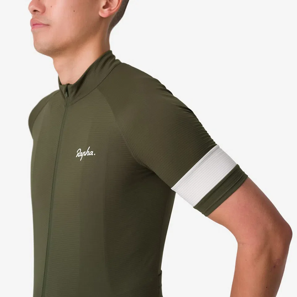 RAPHA Core Lightweight Jersey - KGW Deep Olive Green/ White - Image 8