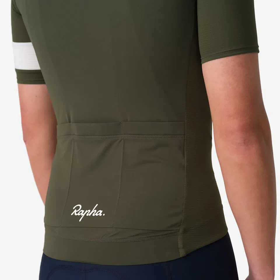 RAPHA Core Lightweight Jersey - KGW Deep Olive Green/ White - Image 9