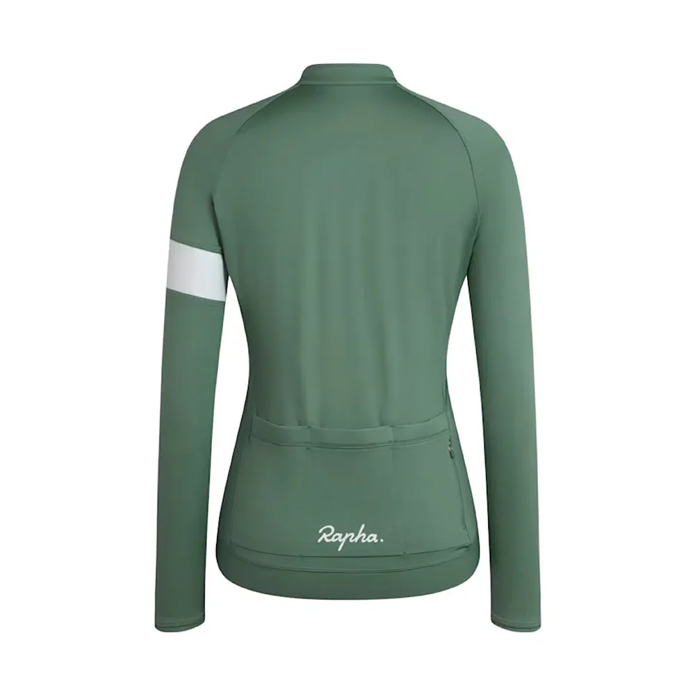 RAPHA Core Long Sleeve Women Jersey - DGW Dark Green - Image 2