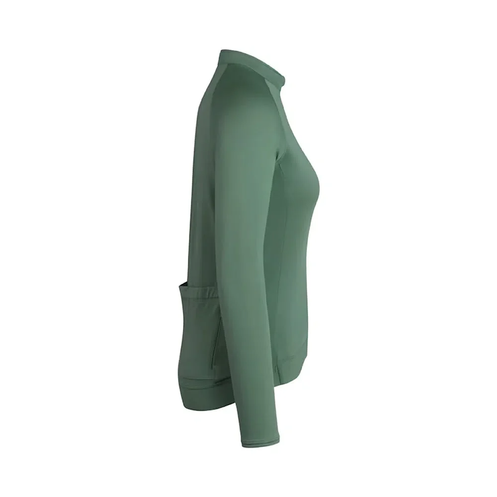 RAPHA Core Long Sleeve Women Jersey - DGW Dark Green - Image 4
