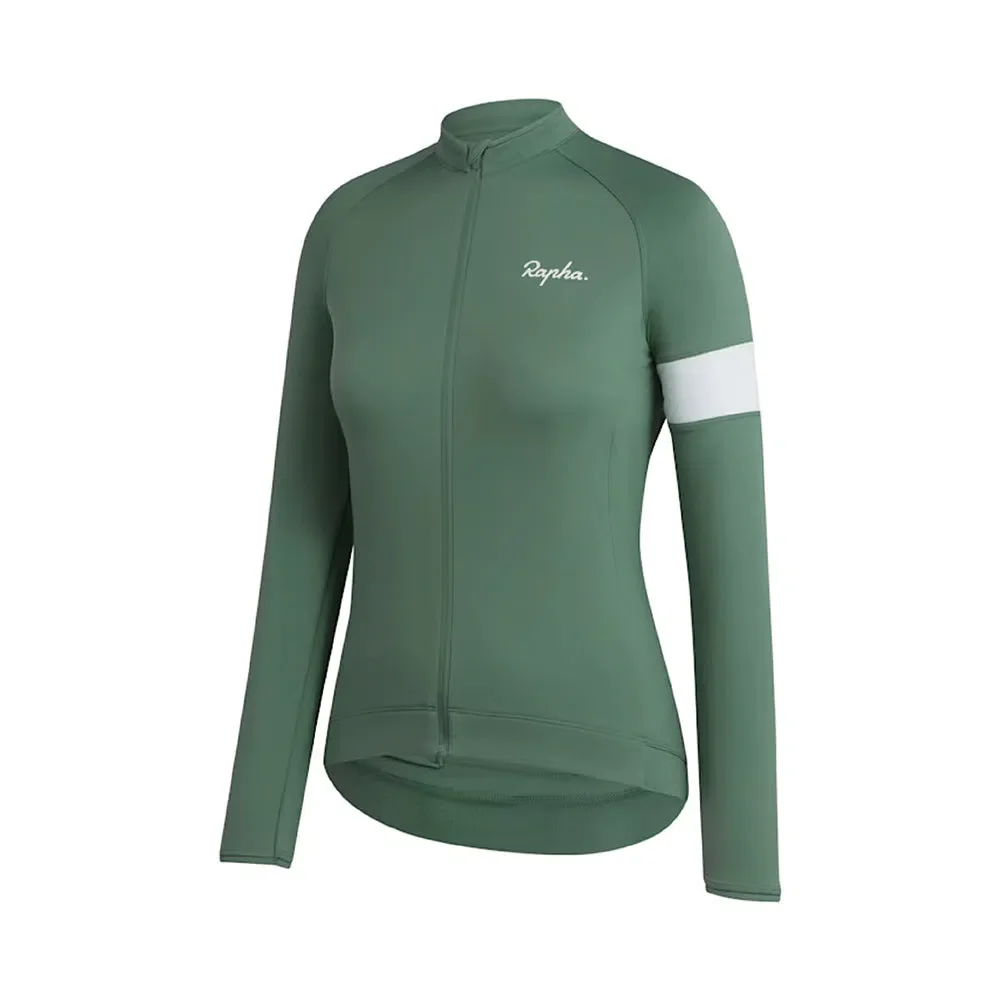 RAPHA Core Long Sleeve Women Jersey - DGW Dark Green - Image 5