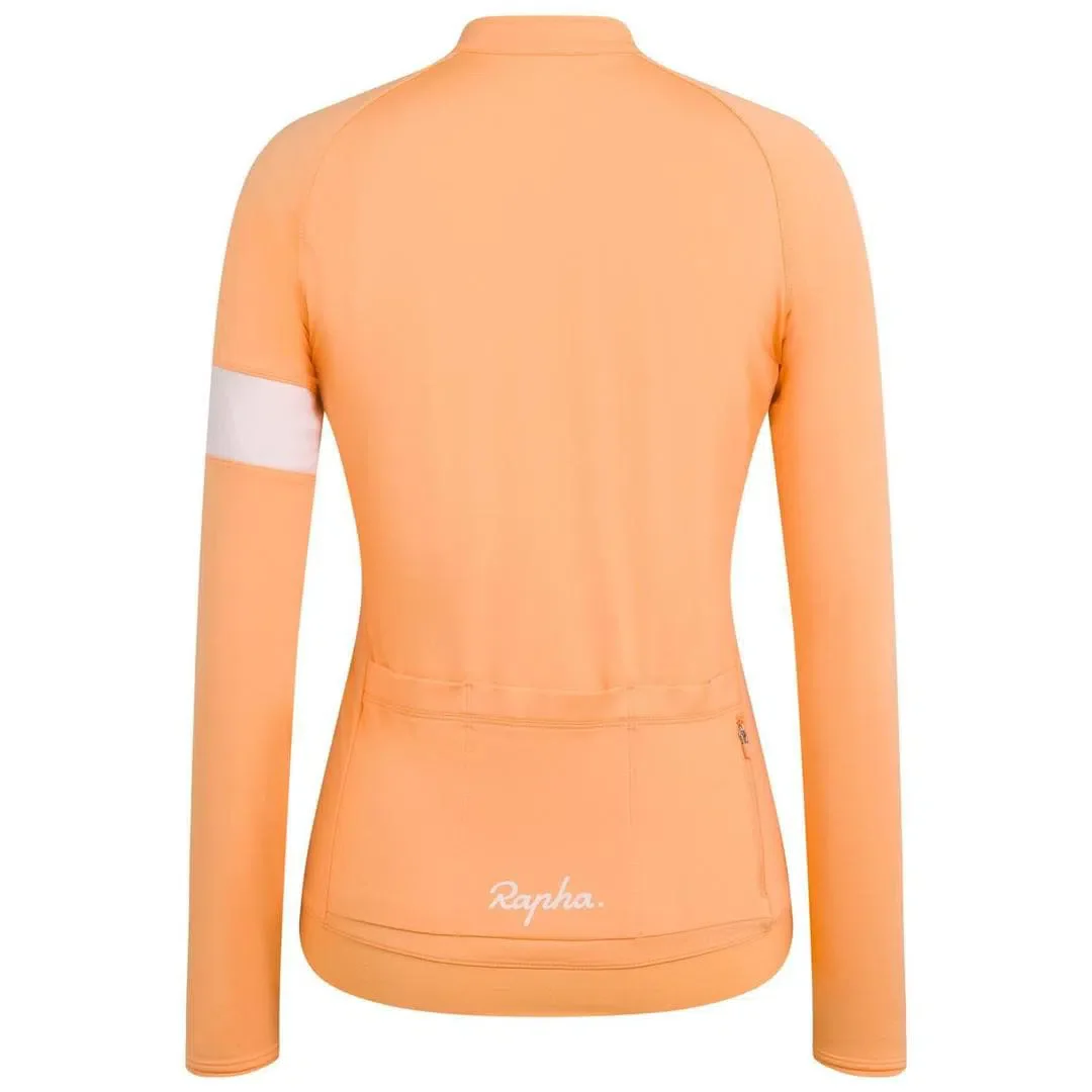 RAPHA Core Long Sleeve Women Jersey - PCW Peach/White - Image 2