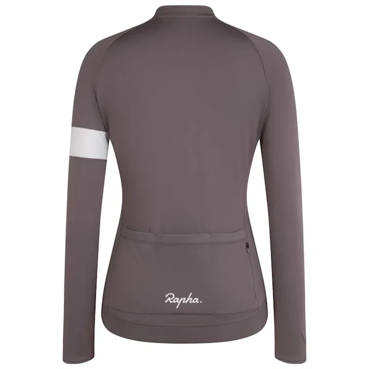 RAPHA Core Long Sleeve Women Jersey -  PKW Mushroom/White - Image 2