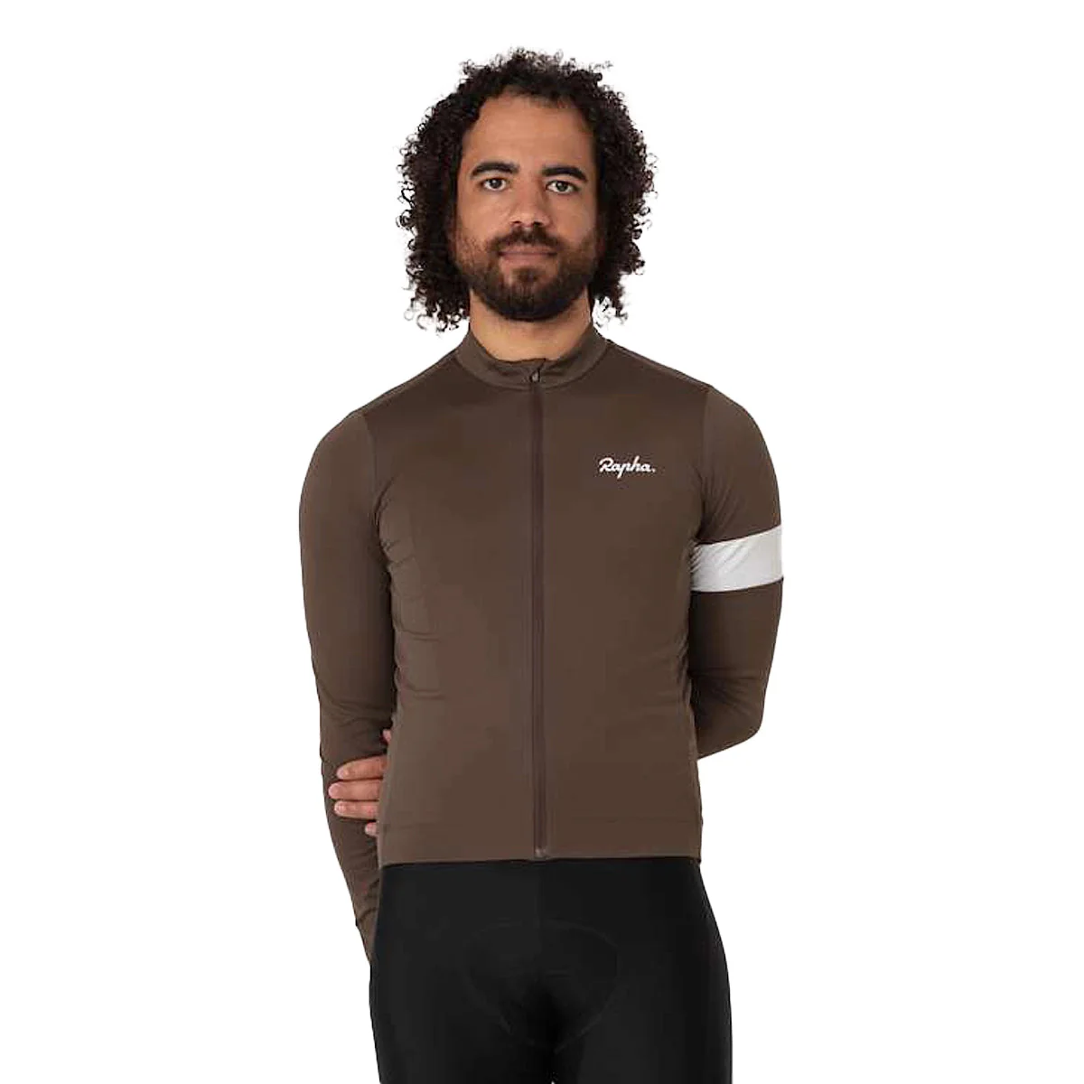 RAPHA Core Thermal Long Sleeve Jersey - DCW Deep Coffee/White - Image 3