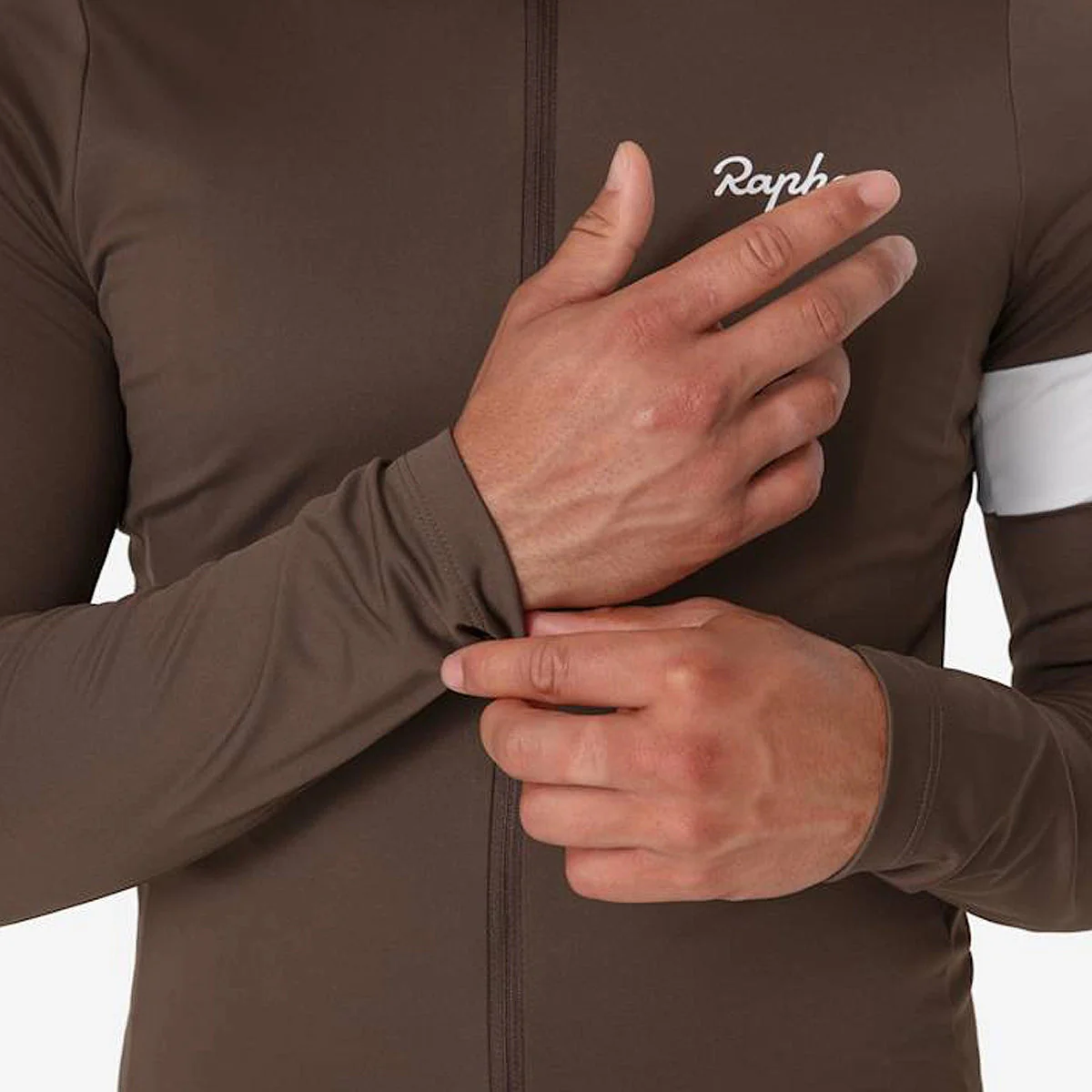RAPHA Core Thermal Long Sleeve Jersey - DCW Deep Coffee/White - Image 5