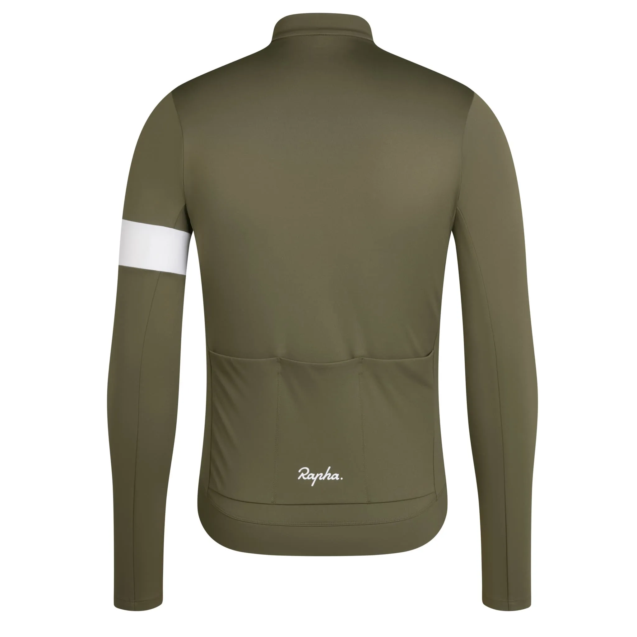 RAPHA Core Thermal Long Sleeve Jersey - Green/White - Image 2