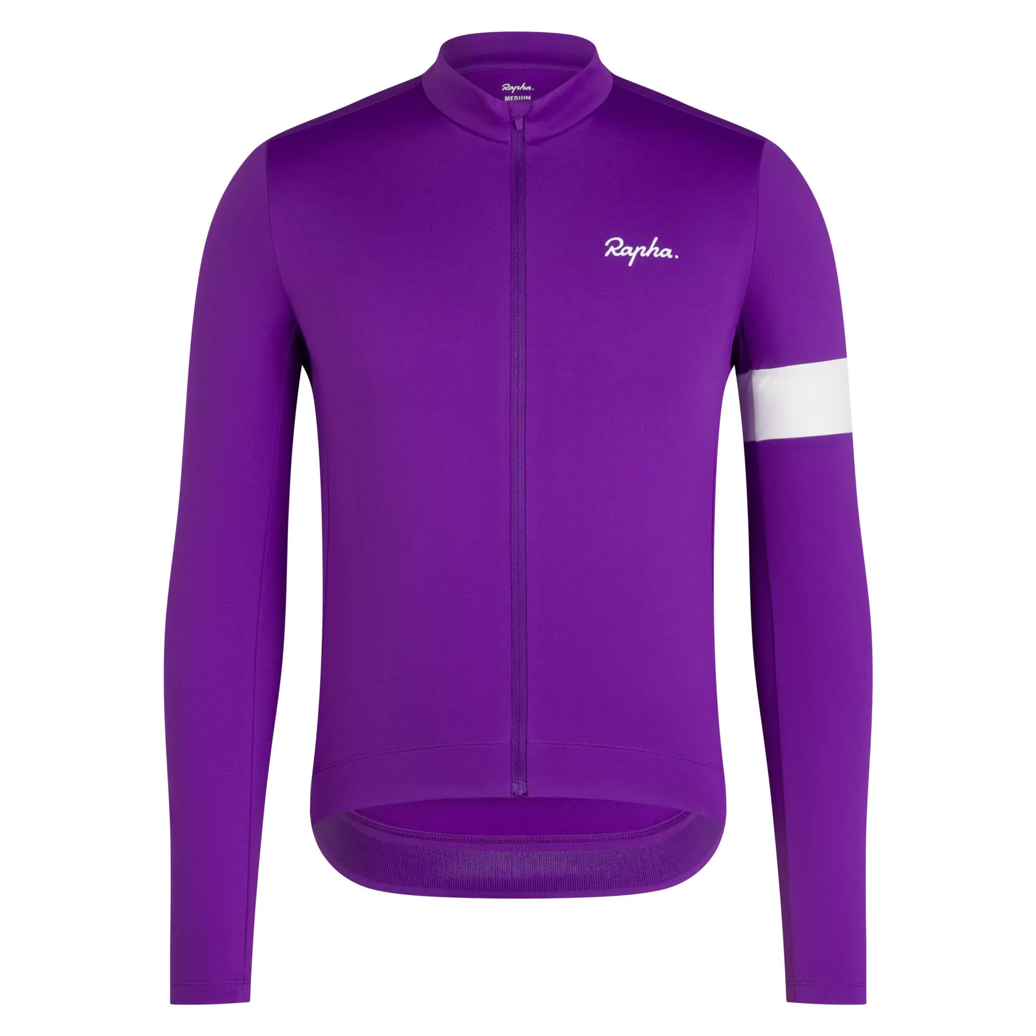 RAPHA Core Thermal Long Sleeve Jersey - PAW Ultraviolet/Wite - Image 2