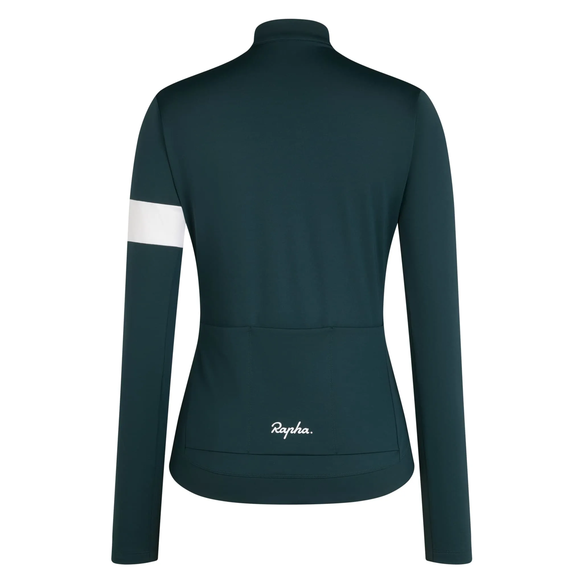 RAPHA Core Thermal Long Sleeve Women Jersey - MSW Forest Green/White - Image 2