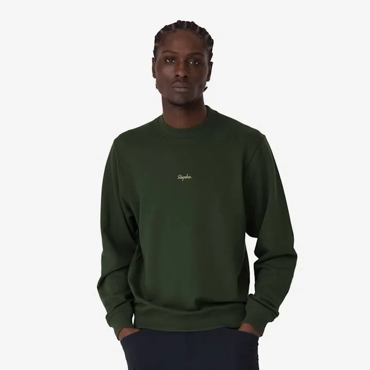 RAPHA Cotton Sweatshirt - KOG Deep Olive Green/Olive Green - Image 3