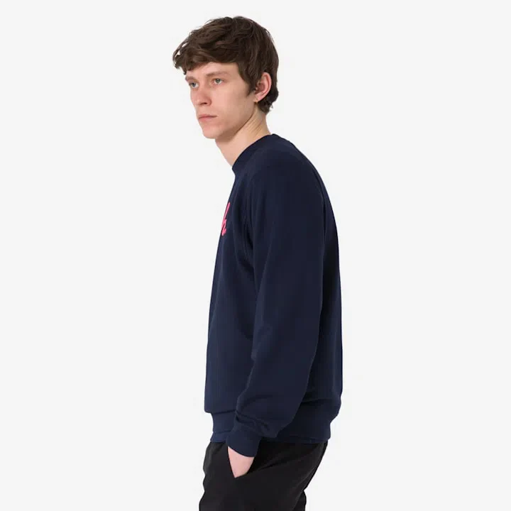 RAPHA Cotton Sweatshirt Large Logo - NHV Dark Navy/High-Vis Pink - Image 5