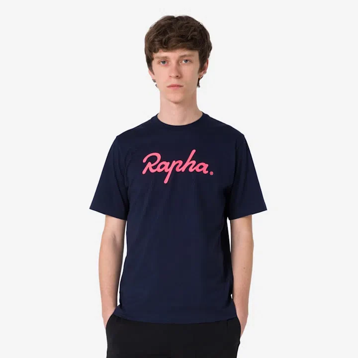 RAPHA Cotton TShirt Large Logo - DNP/Dark Navy/Hi Vis Pink - Image 5