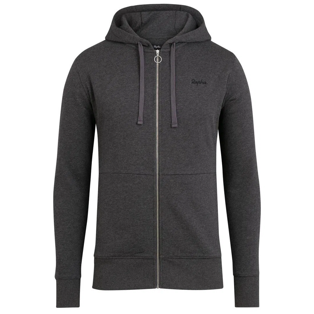RAPHA Logo Hoodie - Charcoal Marl/Black - Image 4