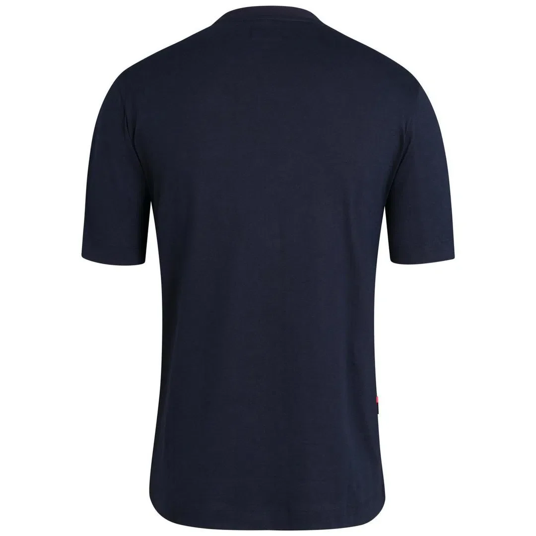 RAPHA Logo Pocket Tshirt - Dark Navy/Hi-Vis Pink - Image 4