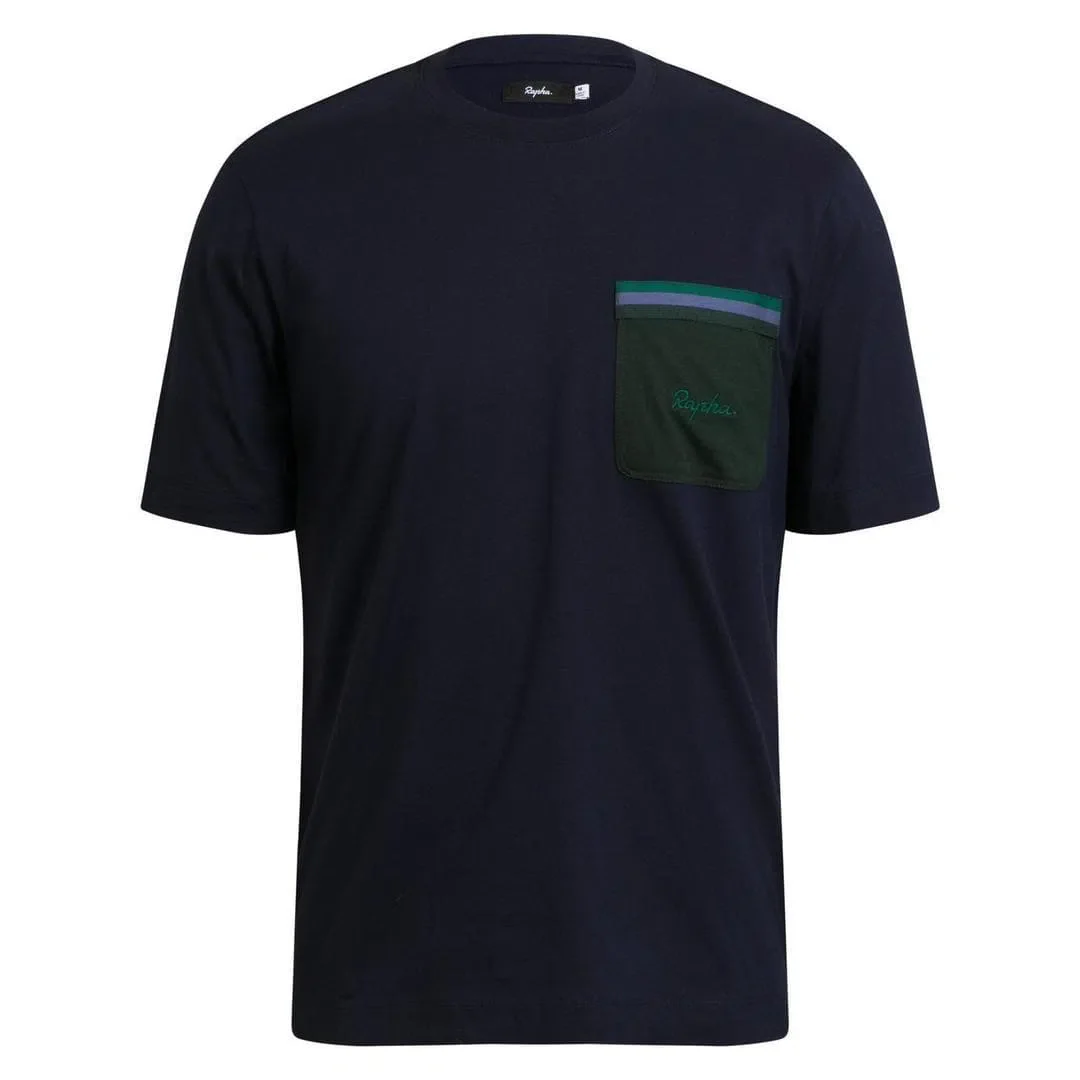 RAPHA Logo Pocket Tshirt - DNS Dark Navy/Dark Green