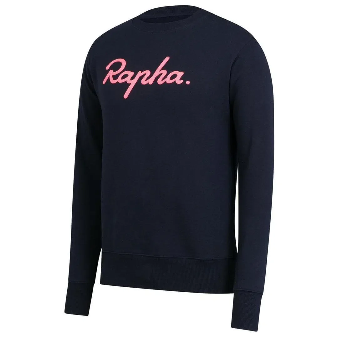 RAPHA Logo Sweatshirt AW23 - DNP Dark Navy/High-Vis Pink - Image 2