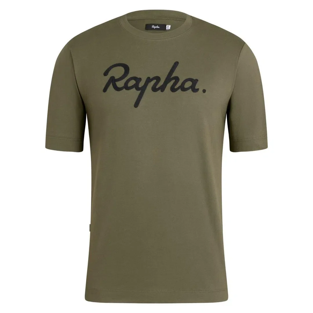 RAPHA Logo Tshirt - Dark Olive/Black - Image 3