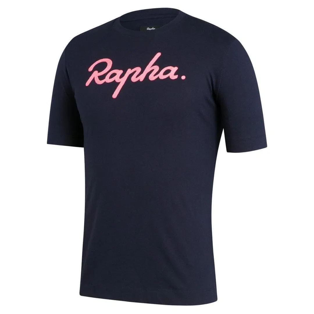 RAPHA Logo Tshirt - DNP Navy/Pink - Image 2
