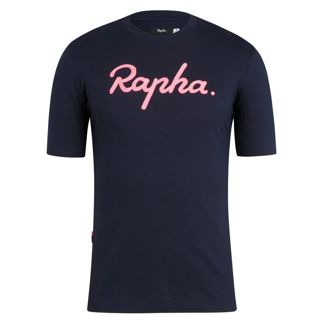 RAPHA Logo Tshirt - DNP Navy/Pink - Image 4