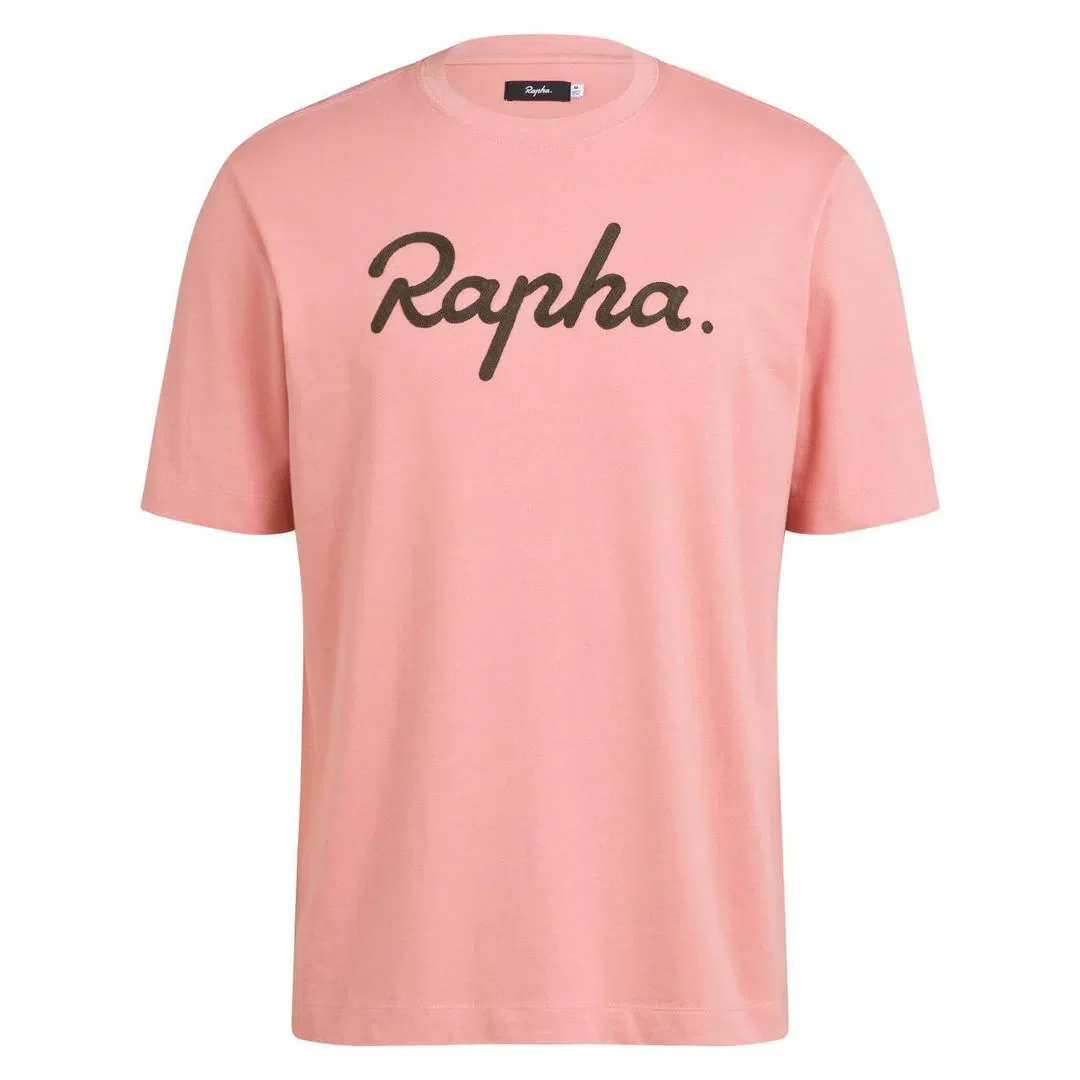 RAPHA Logo Tshirt - Rose/Dark Green - Image 3