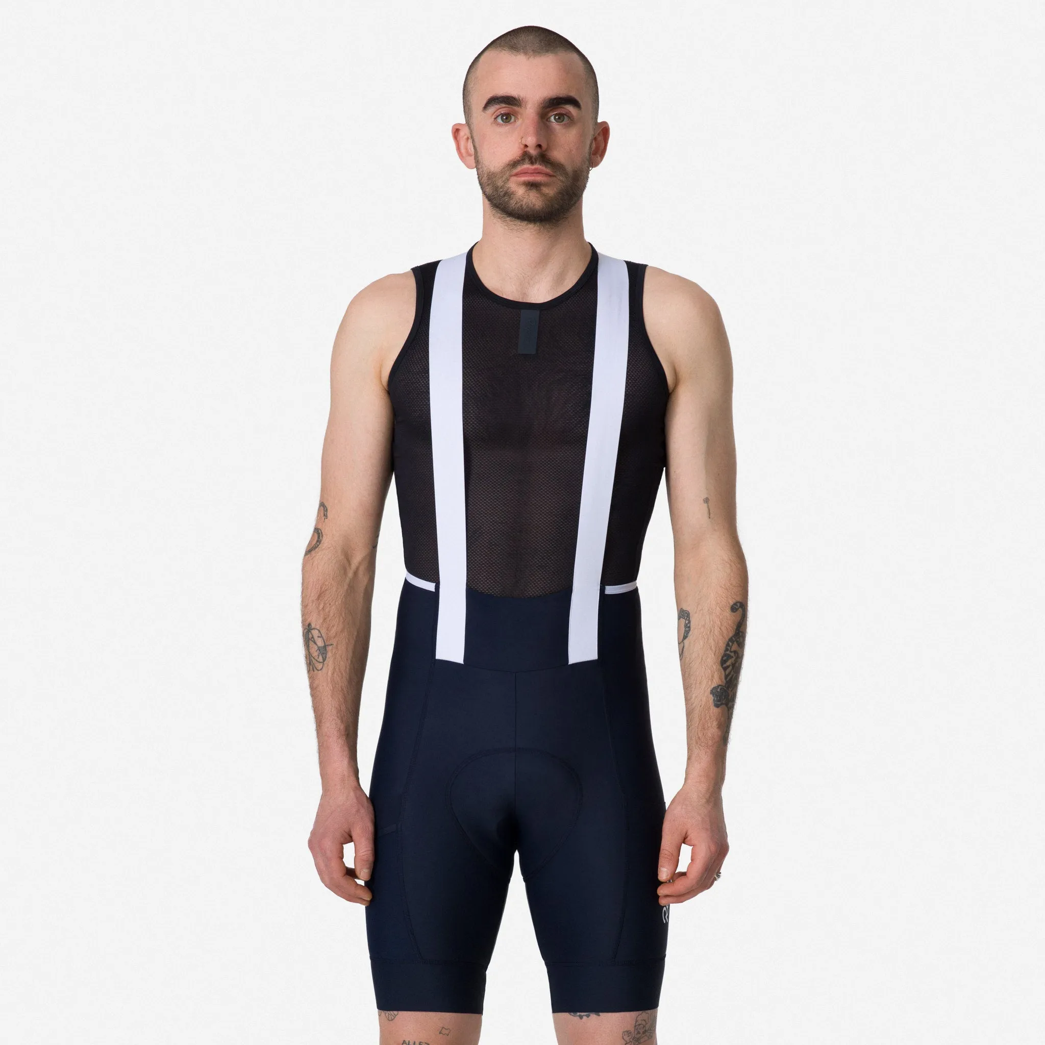 RAPHA Men's Brevet Element Cargo Bib Shorts - Dark Navy/White - Image 3