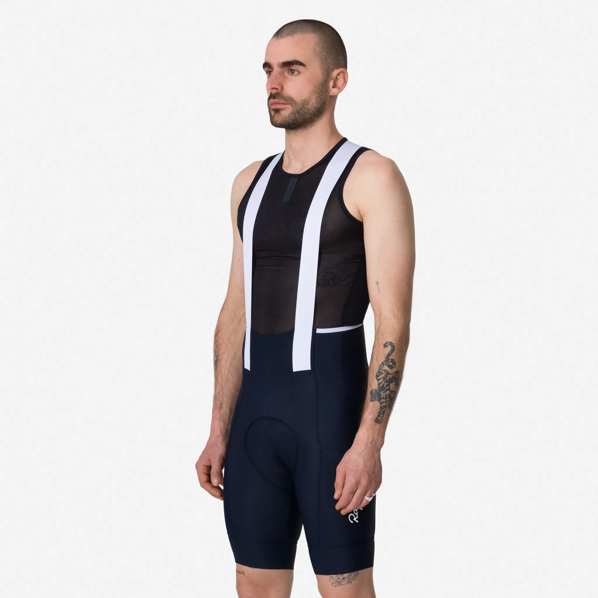 RAPHA Men's Brevet Element Cargo Bib Shorts - Dark Navy/White - Image 4