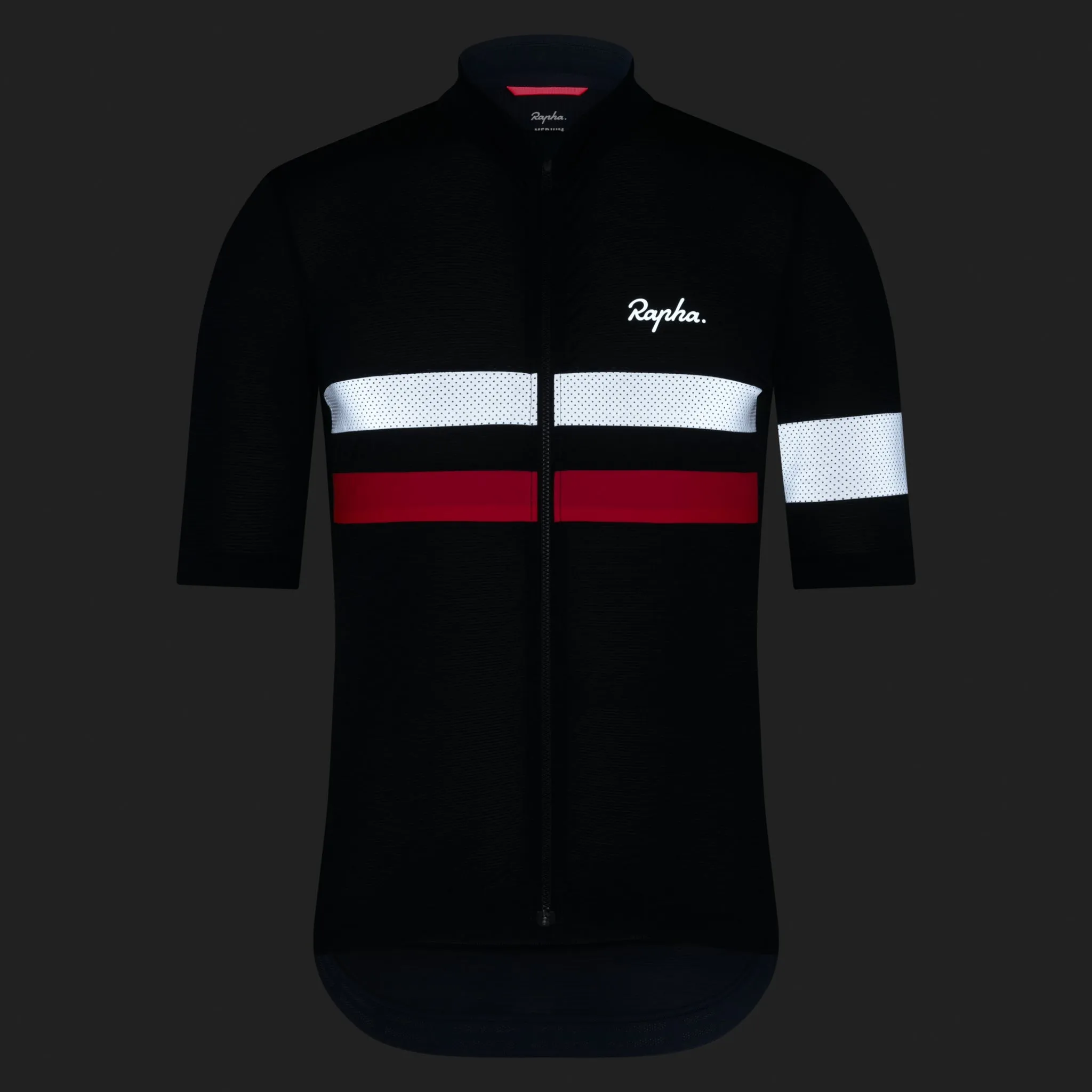 RAPHA Men's Brevet Lightweight Jersey - Dark Navy/Silver/High-Vis Pink - Image 3