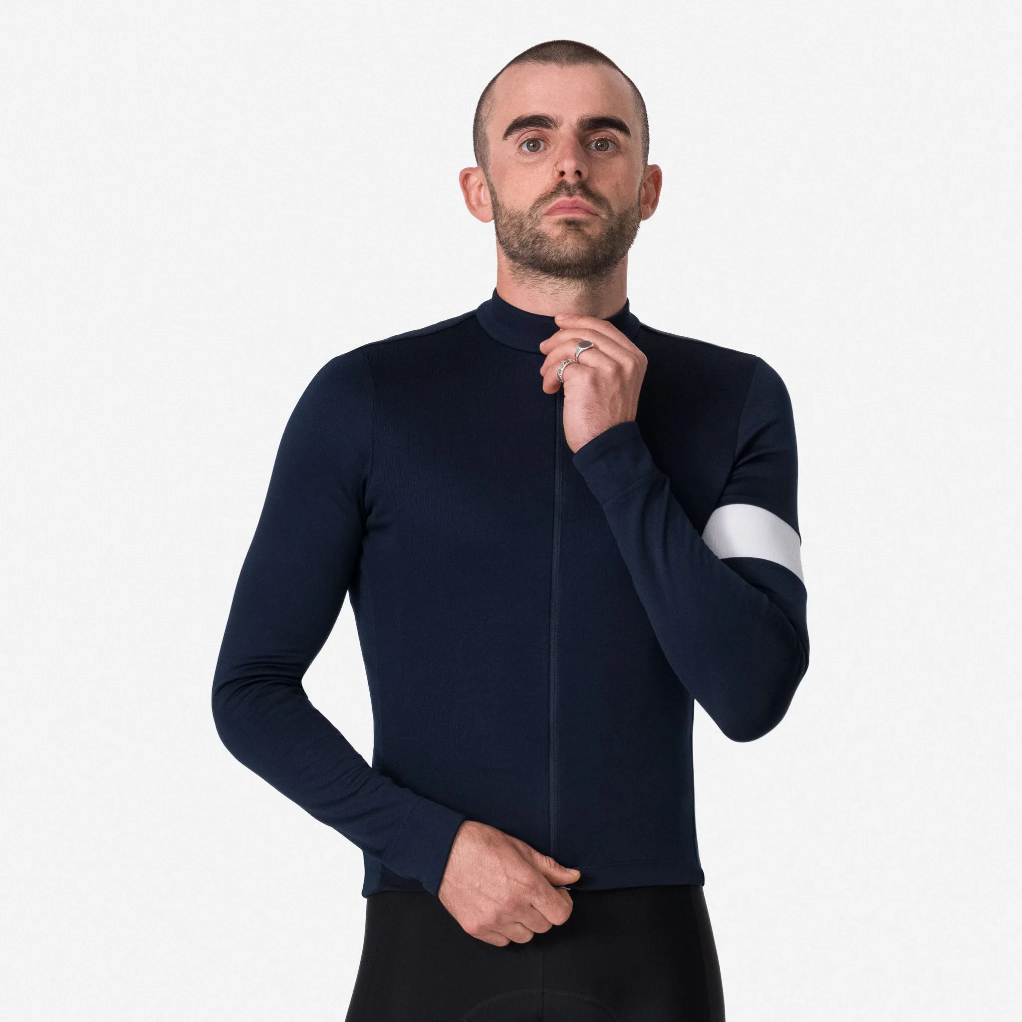 RAPHA Men's Classic Long Sleeve Jersey - Dark Navy/White/Light Blue - Image 3