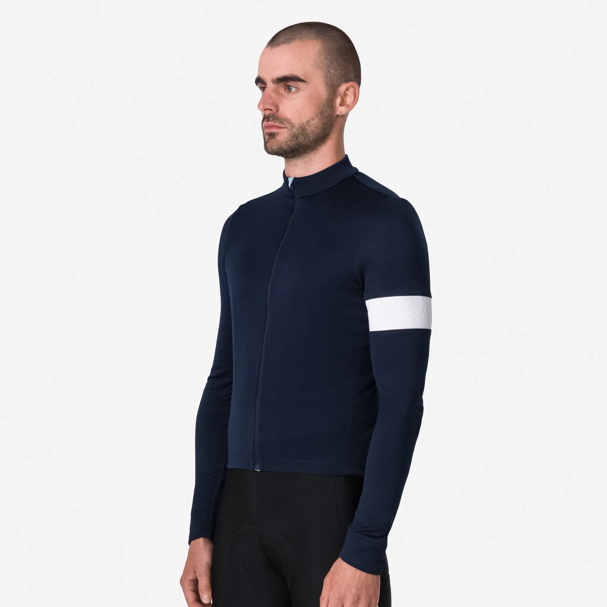 RAPHA Men's Classic Long Sleeve Jersey - Dark Navy/White/Light Blue - Image 4