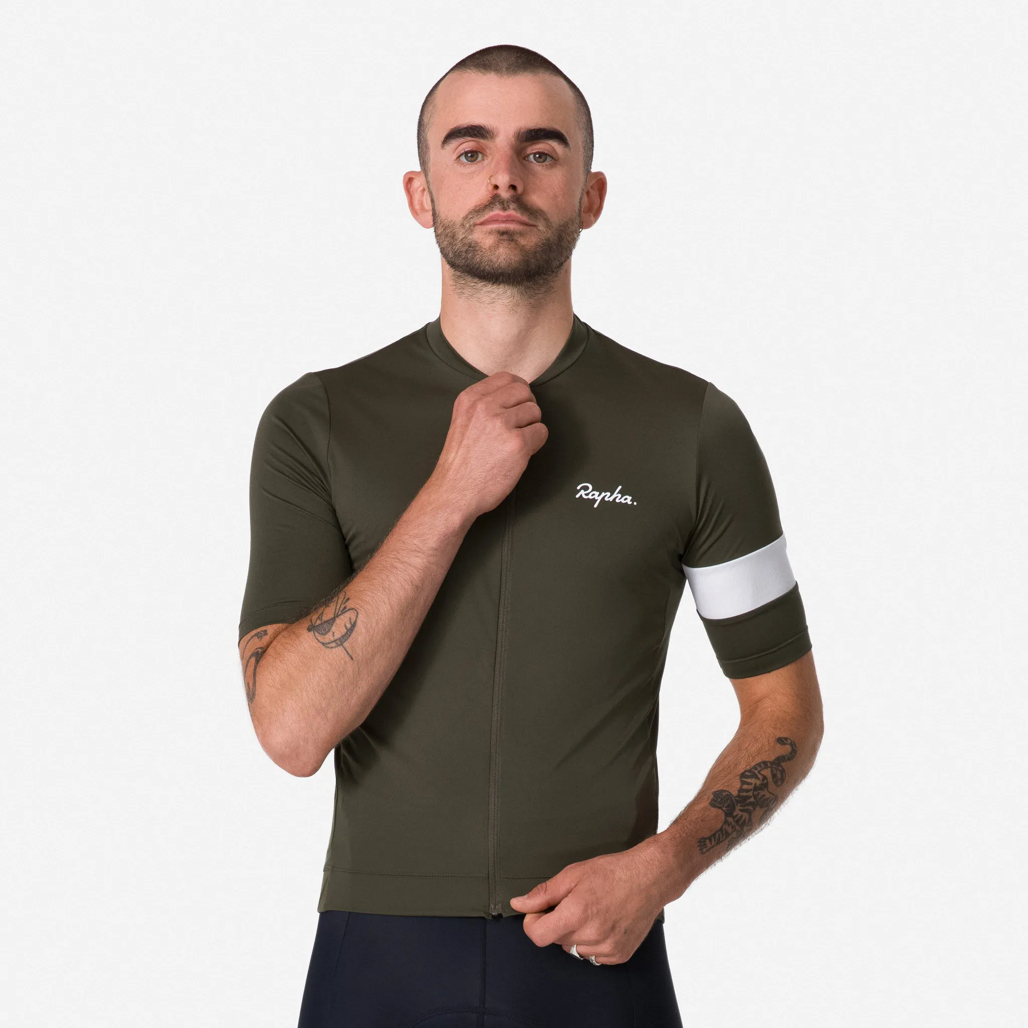 RAPHA Men's Core Jersey - Dark Green/White - Image 3