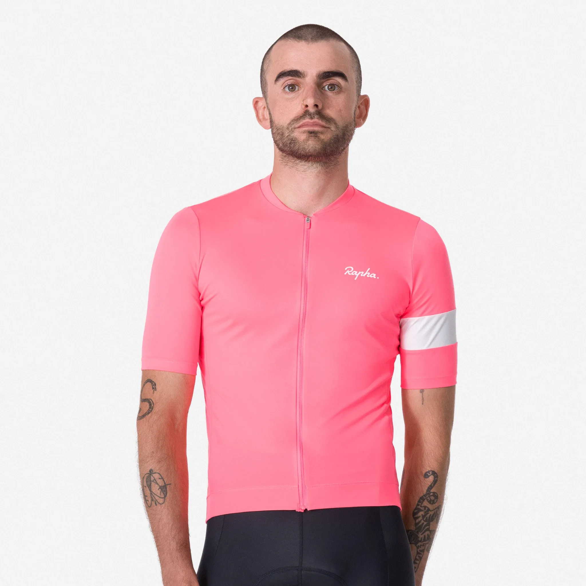RAPHA Men's Core Jersey - High-Vis Pink/White - Image 3