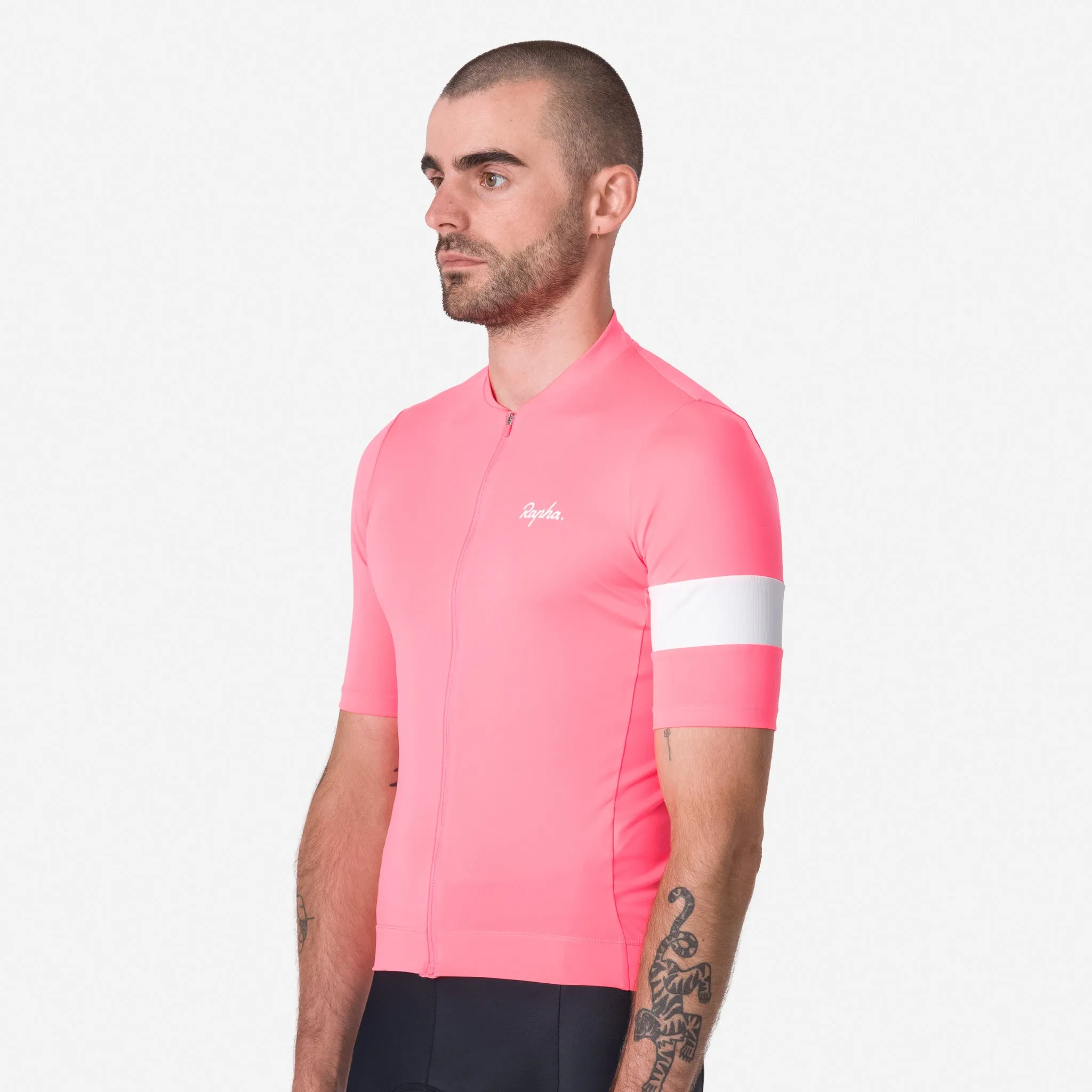 RAPHA Men's Core Jersey - High-Vis Pink/White - Image 4