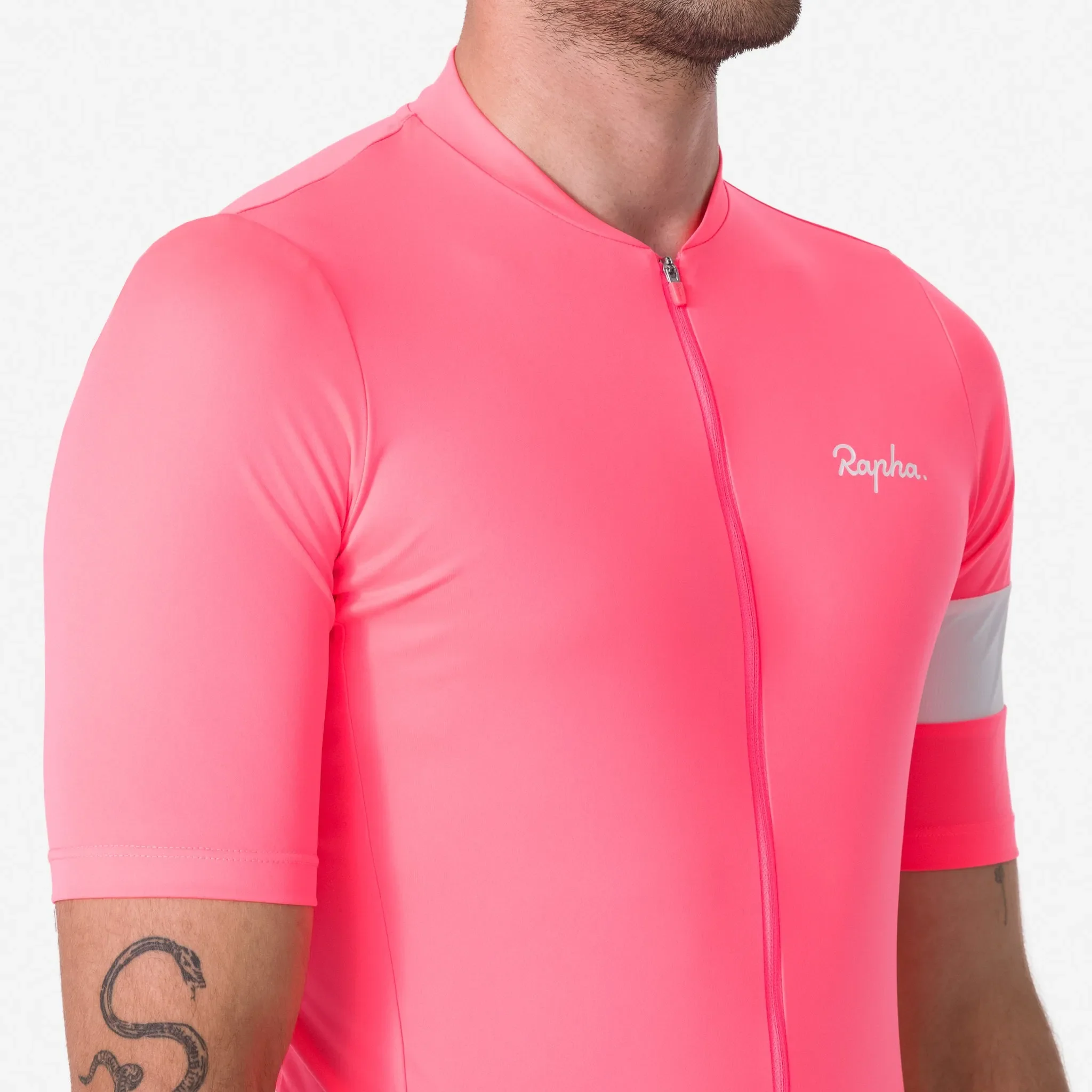 RAPHA Men's Core Jersey - High-Vis Pink/White - Image 5