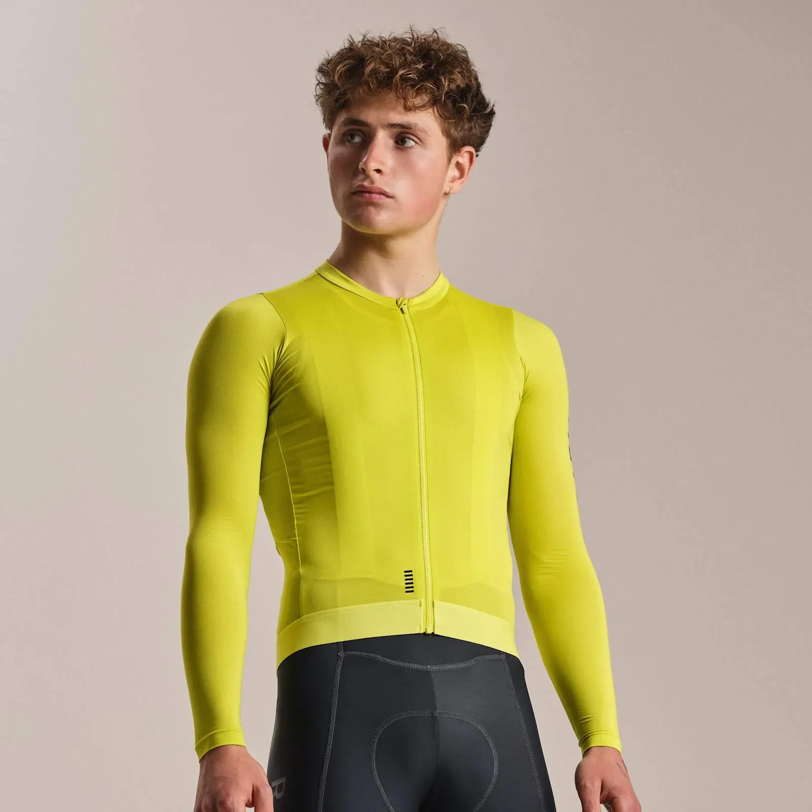 RAPHA Pro Team Long Sleeve Lightweight Jersey III - CIT Chartreuse/Black - Image 3