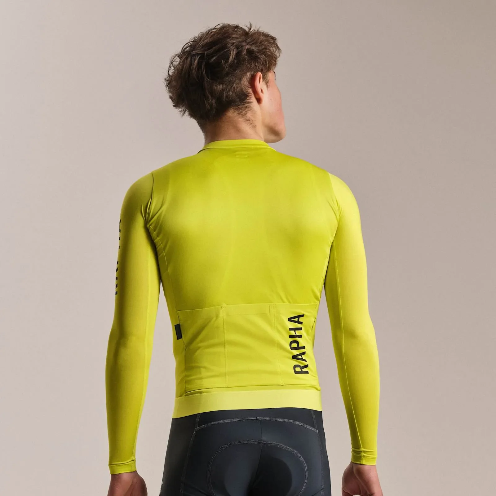 RAPHA Pro Team Long Sleeve Lightweight Jersey III - CIT Chartreuse/Black - Image 4