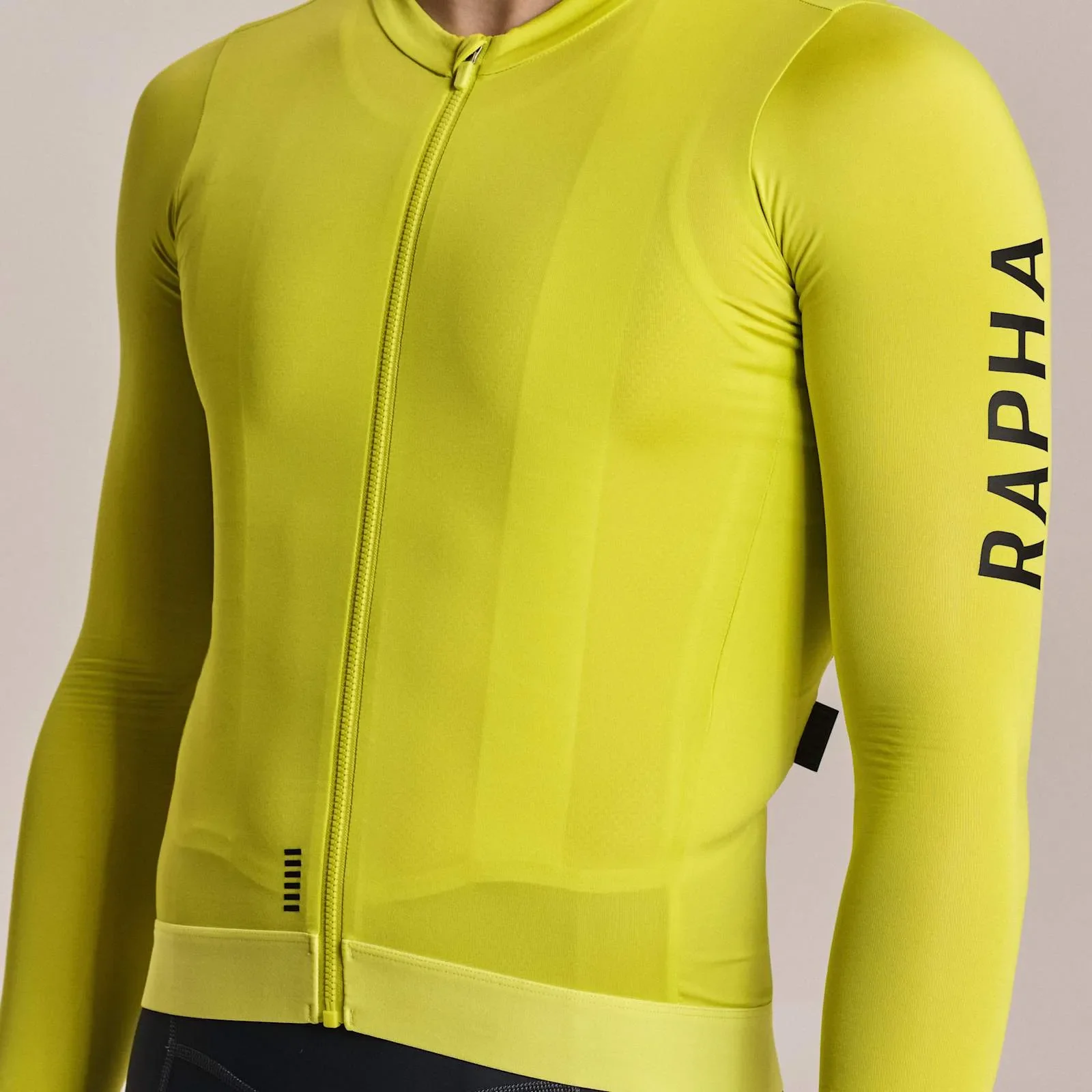 RAPHA Pro Team Long Sleeve Lightweight Jersey III - CIT Chartreuse/Black - Image 5