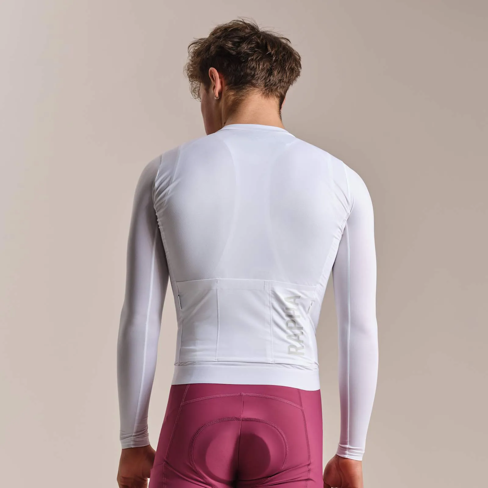 RAPHA Pro Team Long Sleeve Lightweight Jersey III - WGG White/Silver - Image 4