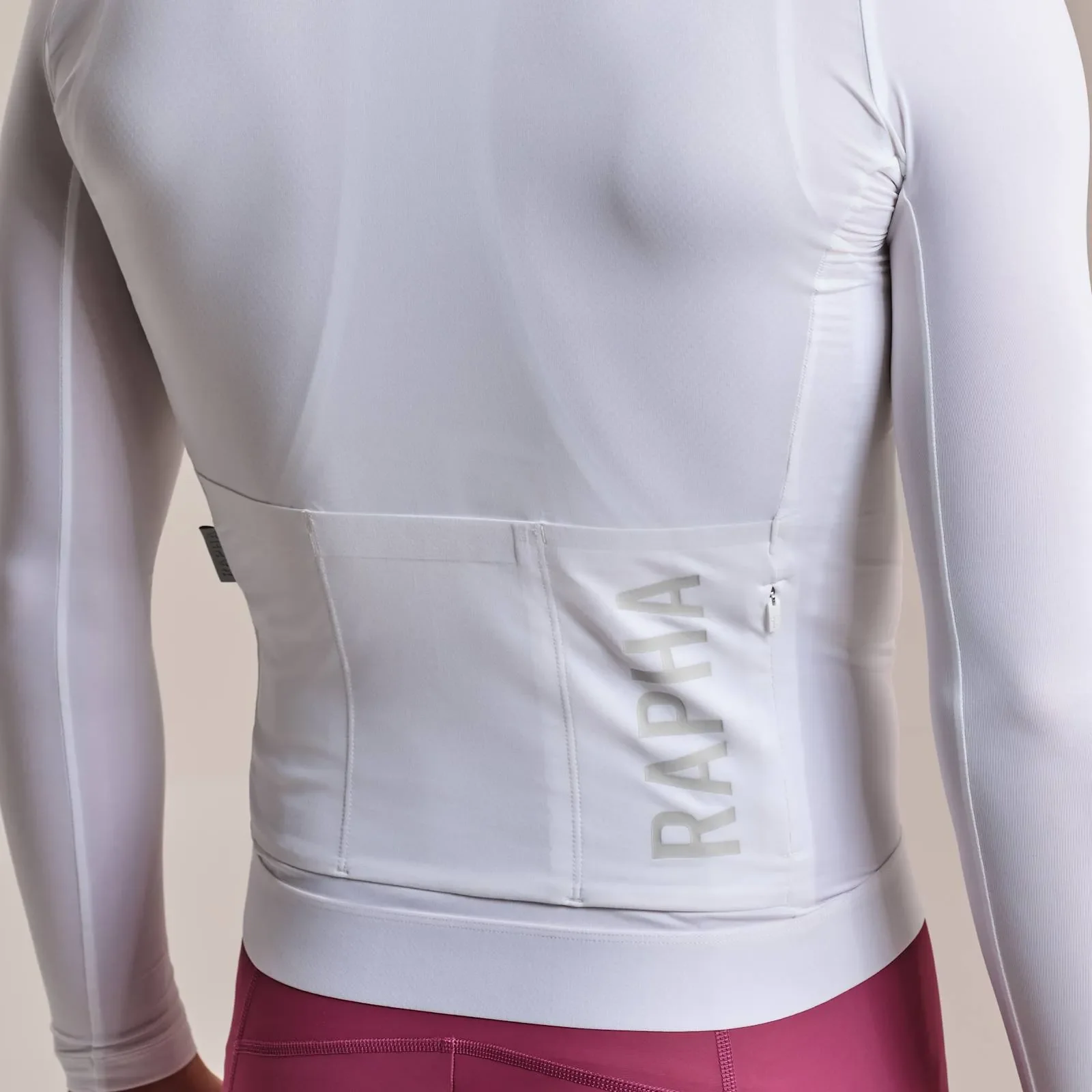 RAPHA Pro Team Long Sleeve Lightweight Jersey III - WGG White/Silver - Image 5