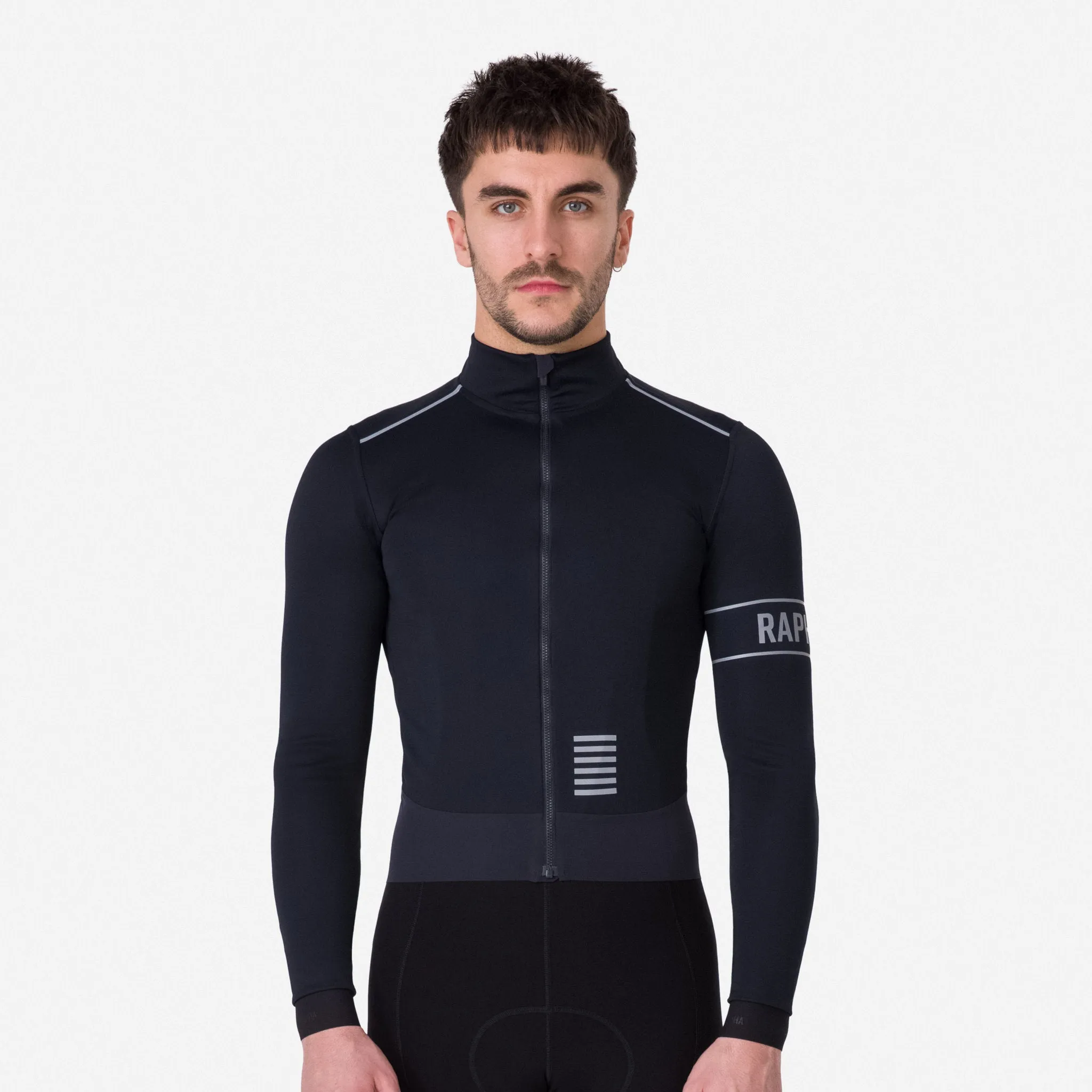 RAPHA Men's Pro Team Long Sleeve Windstopper Jersey - Black/Black - Image 3