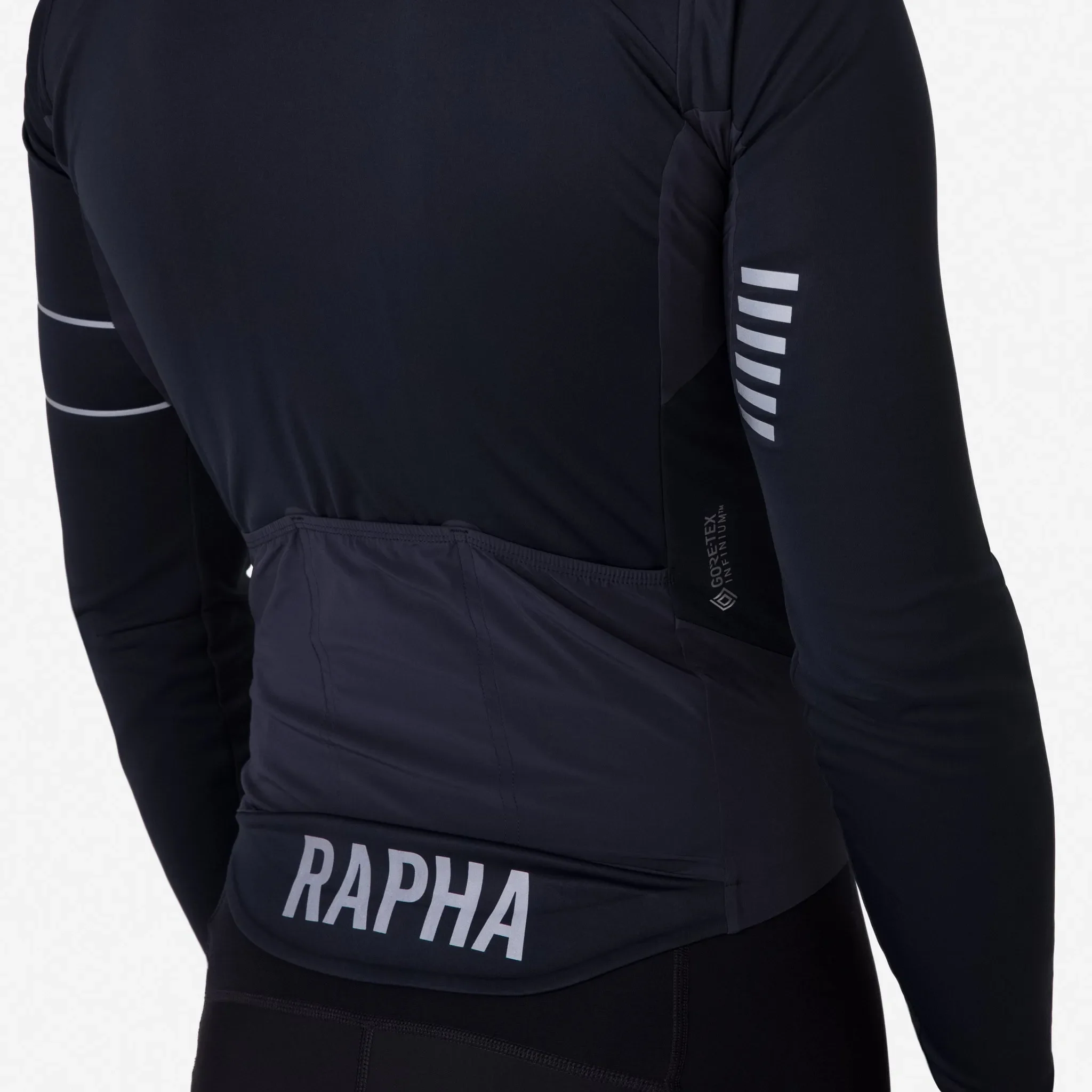 RAPHA Men's Pro Team Long Sleeve Windstopper Jersey - Black/Black - Image 5
