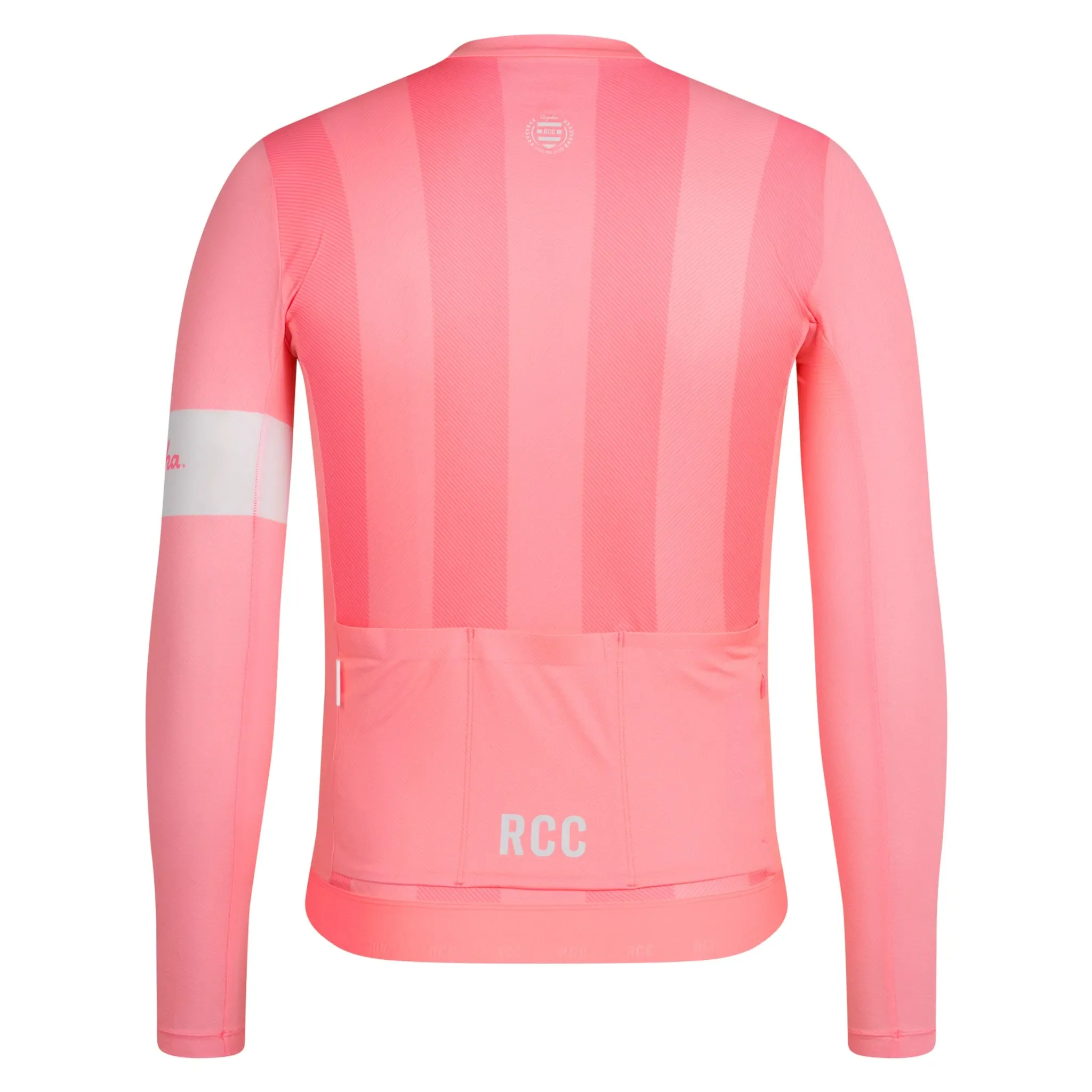 RAPHA Men's RCC Pro Team Long Sleeve Lightweight Jersey - Light Pink/High-Vis Pink - Image 2