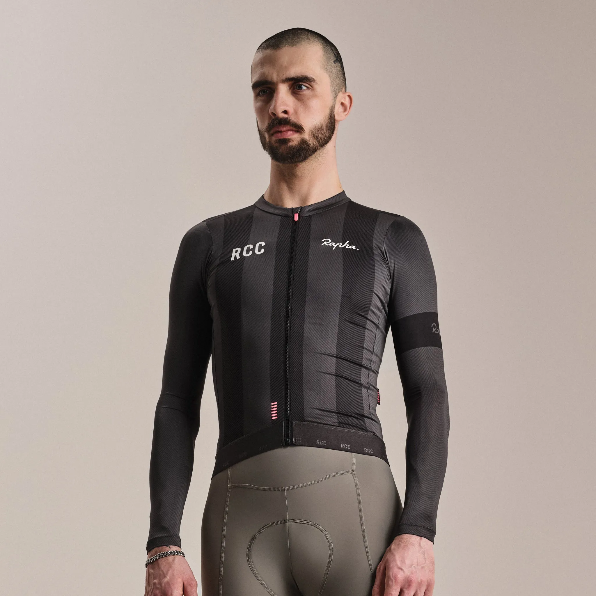 RAPHA Men's RCC Pro Team Long Sleeve Lightweight Jersey - Stealth/Black - Image 3