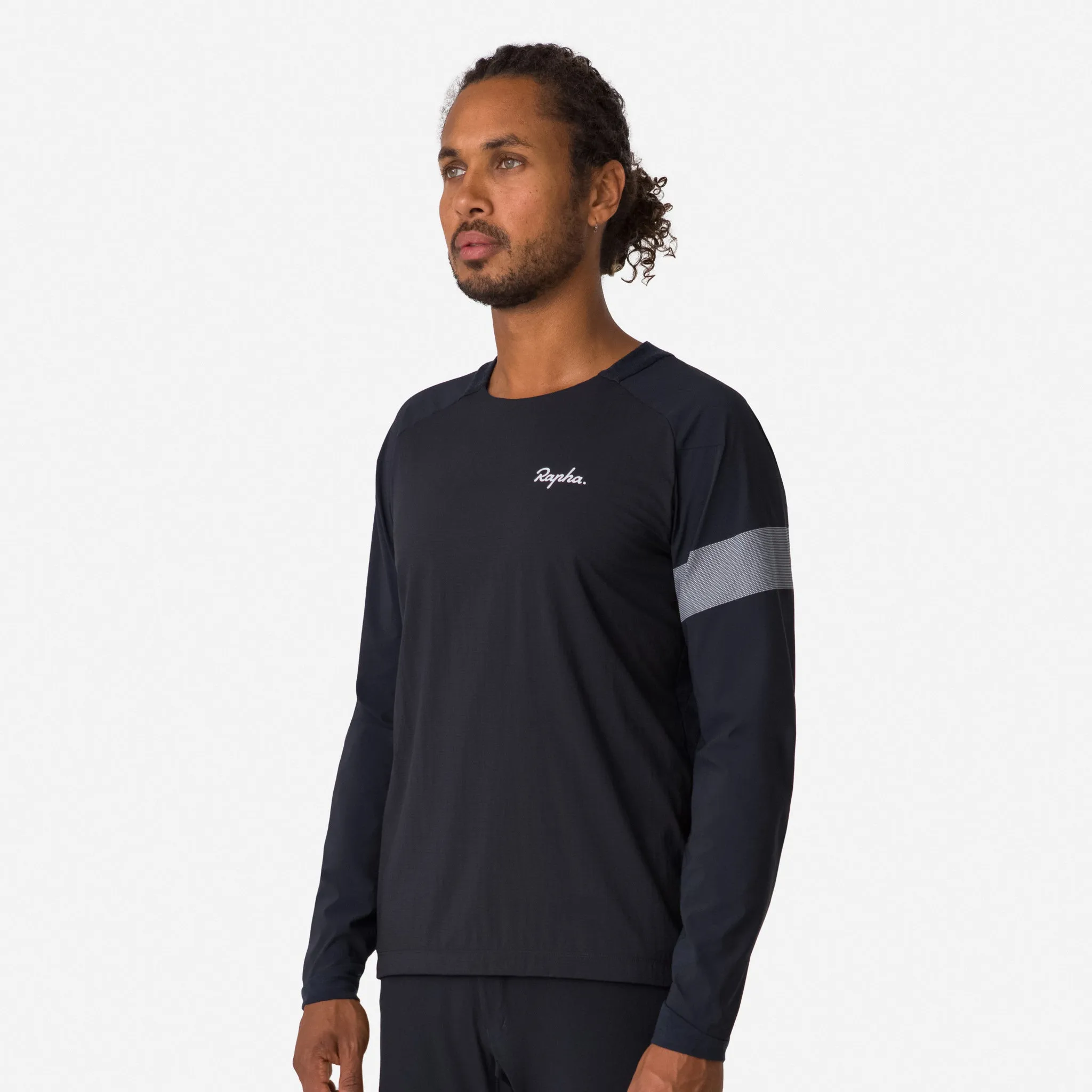 RAPHA Men's Trail Windblock Jersey - Black/Light Grey - Image 4