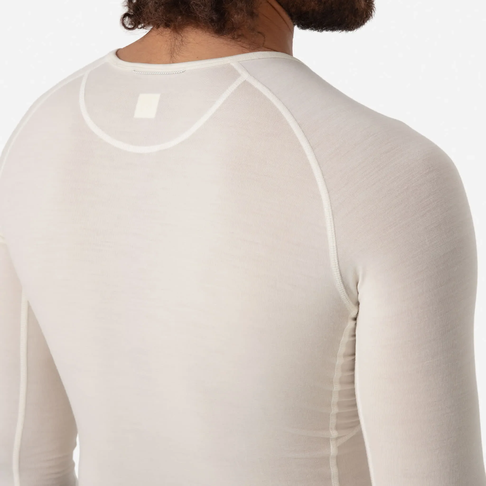 RAPHA Merino Base Layer Long Sleeve - Cream/White - Image 6