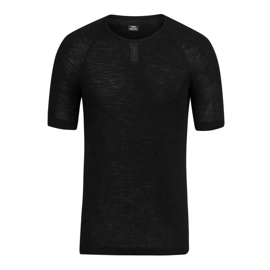 RAPHA Merino Base Layer Short Sleeve - Black - Image 3