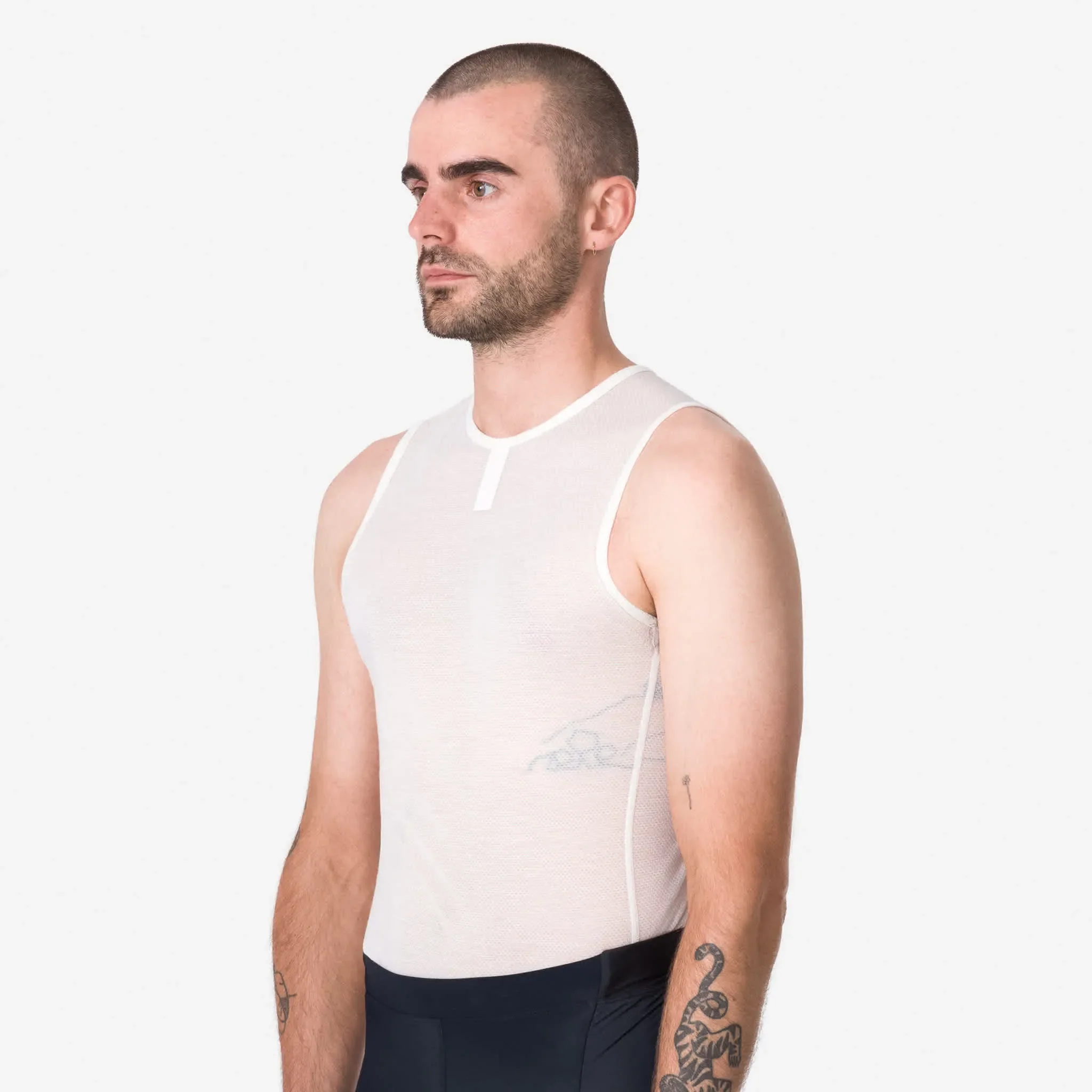 RAPHA Merino Lightweight Base Layer Sleeveless - Cream White - Image 5