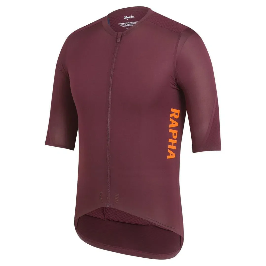 RAPHA Pro Team Aero Jersey - WVO Wine/Bright Orange - Image 3