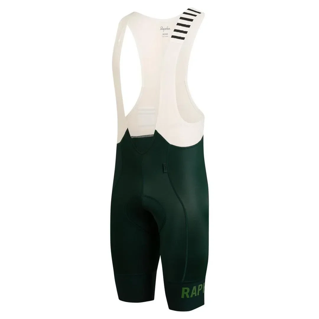 RAPHA Pro Team Bib Shorts II Long - SBC Dark Green/Off White - Image 2