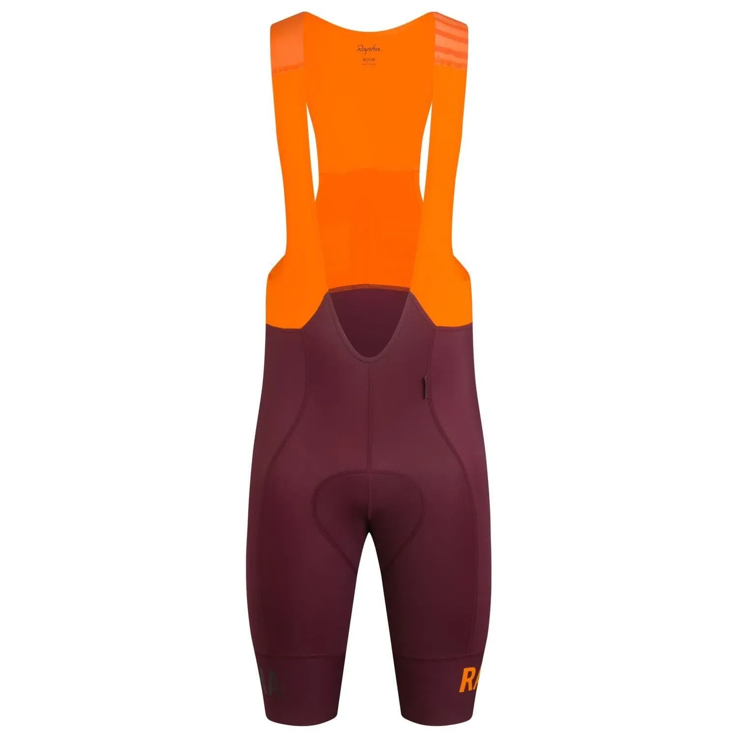 RAPHA Pro Team Bib Shorts II Long - WVO Wine/Bright Orange