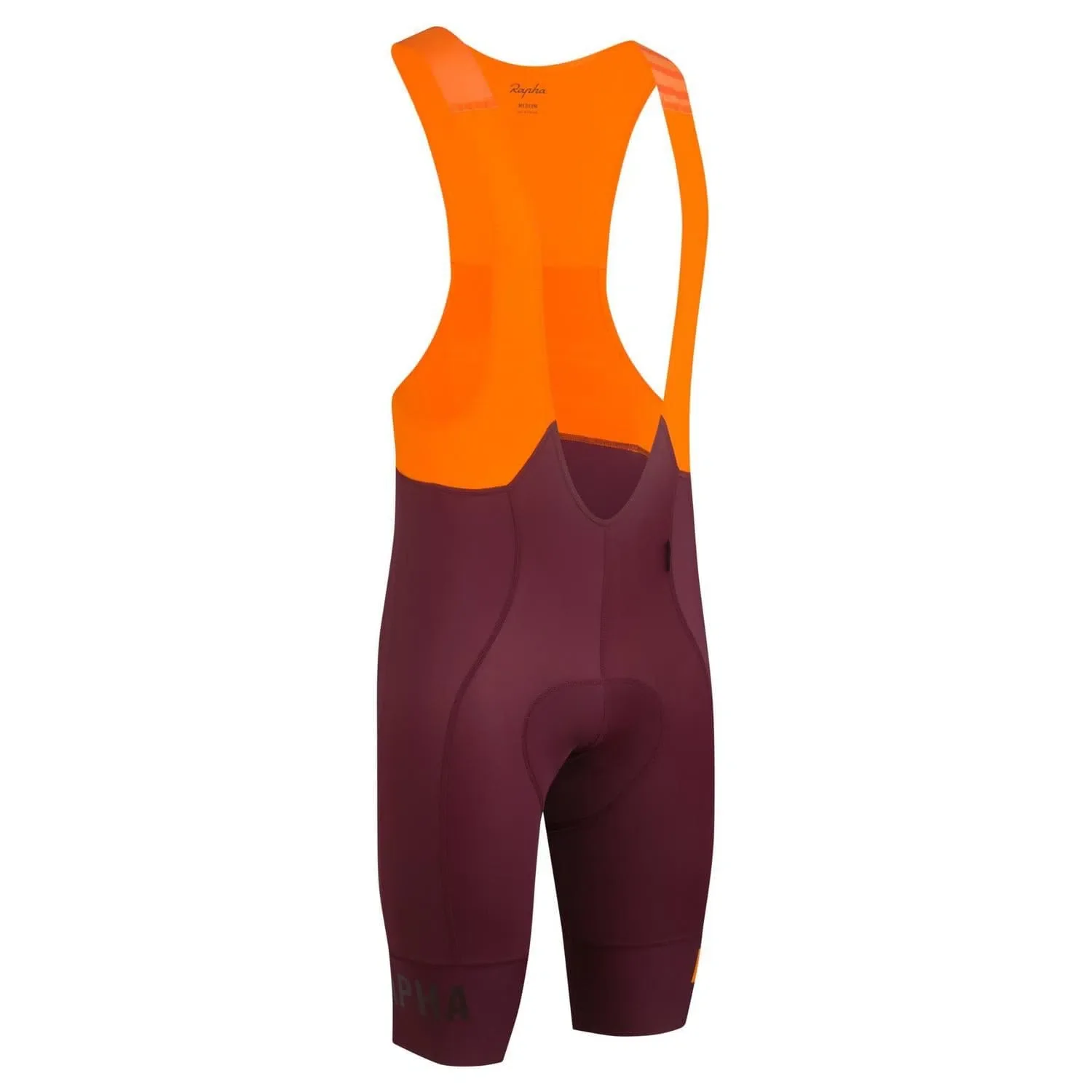RAPHA Pro Team Bib Shorts II Long - WVO Wine/Bright Orange - Image 3