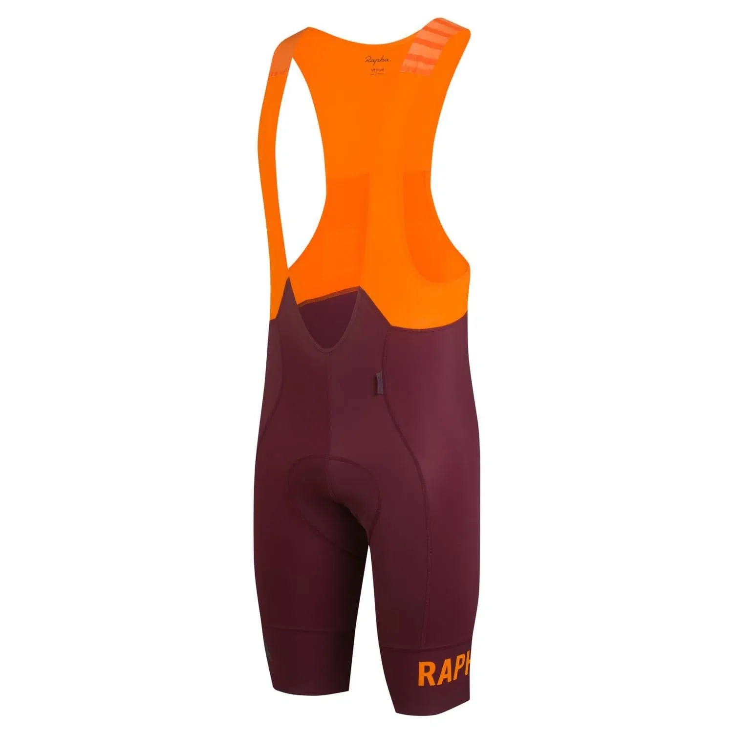 RAPHA Pro Team Bib Shorts II Long - WVO Wine/Bright Orange - Image 4